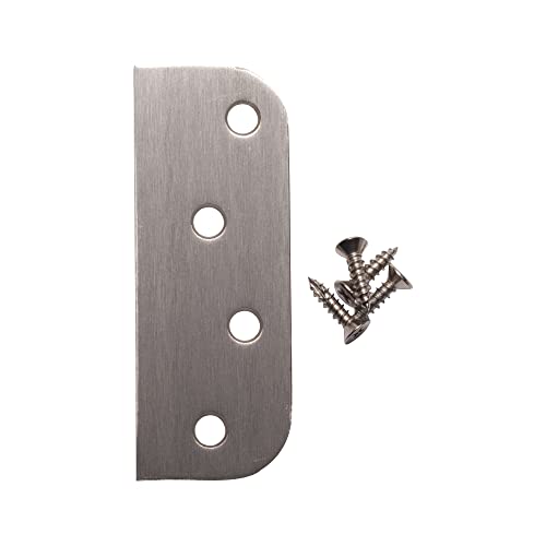 Hinge Blanks for Doors Filler Plates Satin Nickel 4 Inch - 5/8 Inch 3-Pack - color: Satin Nickel