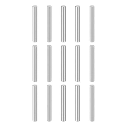 HARFINGTON 15pcs Dowel Pins M4(4mm) x 32mm 304 Stainless Steel Cylindrical Shelf Support Peg Pin Rod Fasten Elements for Metal Devices Wood Furniture DIY Installation, Silver - size: M4 x 32mm
