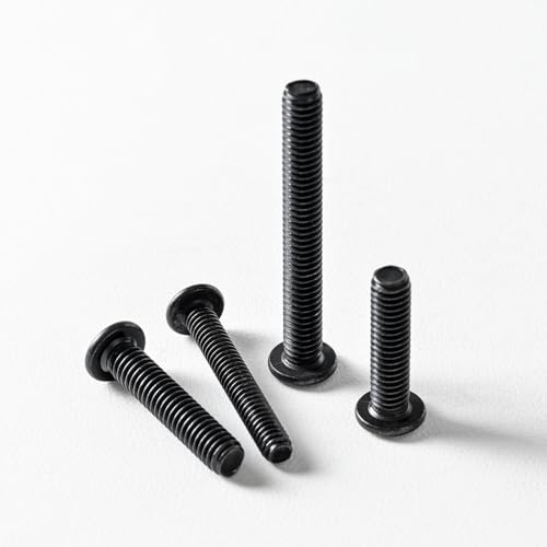 M2.5 x 10mm(50 Pack) Metric Flat Head Hex Socket Cap Screws Bolts, Black Oxide 304 Stainless Steel 18-8, Hex Drive, Bright Finish Fully Machine Thread - size: M2.5 x 10
