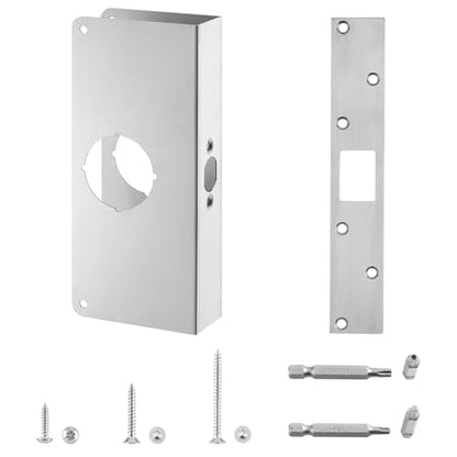 U9585 Door Reinforcement Plate & Strike Plate for 1-3/8" Doors, 2-3/8" Backset