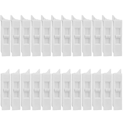 24 Pcs Window Tilt Latch Pairs Spring Loaded Sliding Window Latch Lock Snap-in White Vinyl Plastic Construction for Home Window Accessories Parts - size: 24 Pcs