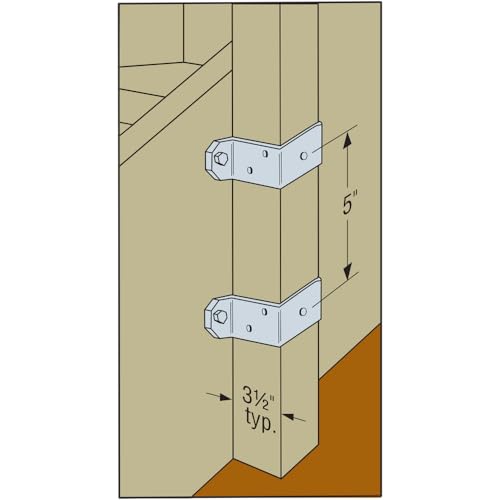 Simpson Strong-Tie DPT5Z DPTZ ZMAX Galvanized Deck Post Tie for 2x4 Post - size: 1 Each