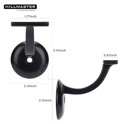 Steel Handrail Bracket for Indoor Outdoor Stairs, Anti-Rust Hand Rail Brackets Hand Railing Brackets Strong Stair Support for Home Buildings Stairways Handrail, Matte Black,10 Pack - size: Matte Black-10Pcs