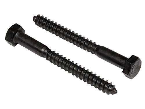 5/16" x 3" Stainless Steel Hex Lag Bolts (10 pcs) Black Oxidized in USA by Makers Bolt - size: 5/16 x 3 (10 pcs)