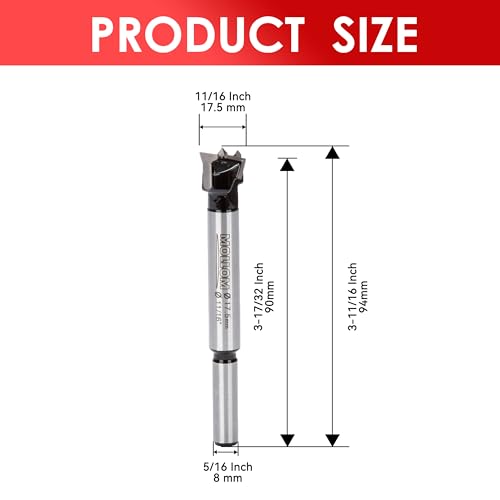 MOLLOM 11/16" (17.5mm) Carbide Forstner Drill Bit - size: 17.5mm | 11/16" (Imperial System)