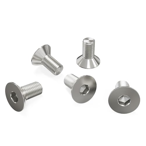 10 Pcs M6x10mm Flat Head Socket Cap Screws,Allen Hex Drive Type, 304 Stainless Steel countersunk Bolt, Full Threaded - size: M6x10mm /10 Pcs