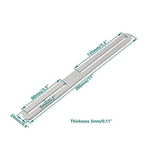 4 PCS Flat Straight Brace Brackets Mending Plates Repair Fixing Bracket with Slot, ULIFESTAR Heavy Duty Thicken SUS Corner Brace for Wood,Metal Bracket for Furniture Shelf Bed Table-10.83x0.94x0.12'' - size: Silver 10.83 x 0.94 x 0.12 inches