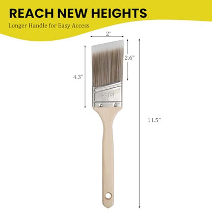 Mister Rui Paint Brush, 2 Inch Angled Synthetic Sash Brush for Walls - size: 1PCS, 2" Angled