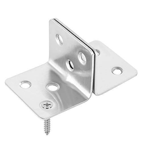 ZOENHOU 100 PCS 31 x 31 x 38 MM Corner Brace, Heavy Duty Stainless Steel Shelf Support L Shape Bracket, Angle Code Right Angle Brackets for Wood Furniture Fixation, 1.2 x 1.2 x 1.5 Inch - size: 100PCS 31 x 31 x 38mm Silver