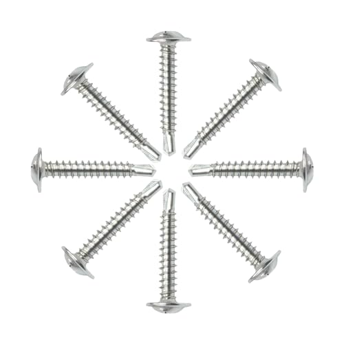 #8 x 1-1/4" Sheet Metal Screws，410 Stainless Steel Modified Truss Head Fast Self Tapping Screws, Phillips Drive Self Drilling Screws for Metal Plastic & Wood (130 Pack) - size: #8 x 1-1/4" - 130pcs