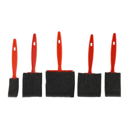 5-Piece Foam Paint Brush Set for Oil Stain & Polyurethane Painting