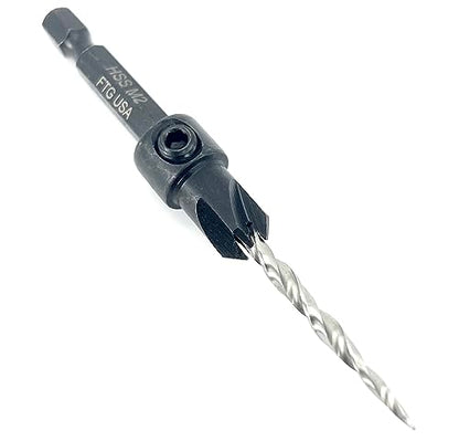 FTG USA #6 (9/64") Countersink Drill Bit for Wood with Tapered Drill Bit - size: #6, style: w/o Depth Stop