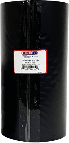 EternaBond RoofSeal Black 12" x50' MicroSealant UV Stable RV Roof Seal Repair Tape | 35 mil Total Thickness - EB-RB120-50R - One-Step Durable, Waterproof and Airtight Sealant - color: Black, size: 12" x 50'