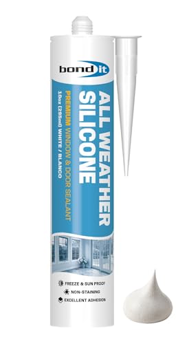 Bond It All Weather Silicone, Silicone Sealant, 10 oz, White - color: White