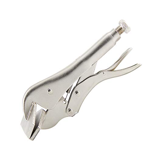10-inch Locking Sheet Metal Clamp, Heavy Duty Sheet Metal Grip Tool, Heat-Treated Nickle Plated Welding Plier
