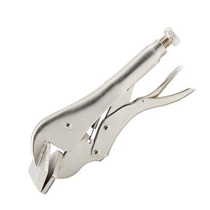 10-inch Locking Sheet Metal Clamp, Heavy Duty Sheet Metal Grip Tool, Heat-Treated Nickle Plated Welding Plier