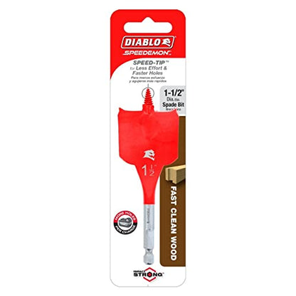 Diablo Spade Bit for Wood - 1-1/2" Diameter, 4" Length, 1/4" Hex Shank - size: 1-1/2" × 4"