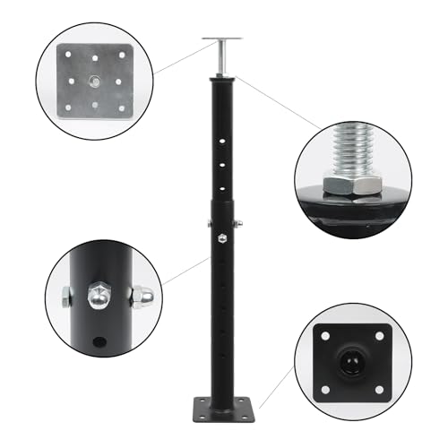 4-Pack House Floor Jacks, 19–35 Inch Adjustable Steel Posts, Black - color: Black(4 Pack), size: 19"-35"