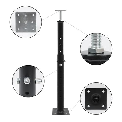 4-Pack House Floor Jacks, 19–35 Inch Adjustable Steel Posts, Black - color: Black(4 Pack), size: 19"-35"