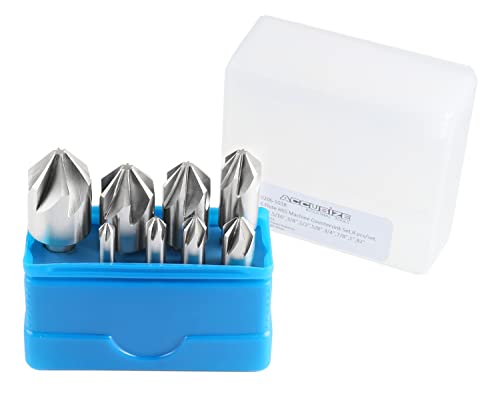 Accusize Industrial Tools 82 Degree 6 Flute H.S.S. Machine Countersink, 8 Pcs, Precision Ground, 0206-1018 - size: 82°