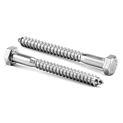 1/2" x 3" Hex Head Lag Screws Bolts 20Pcs 304 Stainless Steel 18-8, Partial Thread, Hexagon Head Wood Screws by SG TZH - size: 1/2-13 x 3"