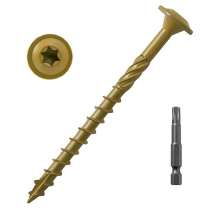 LIONMAX Lag Screws 3 Inch, Structural Wood Screws #14 x 3, 300-PCS, Bronze - color: Bronze, size: #14 x 3"
