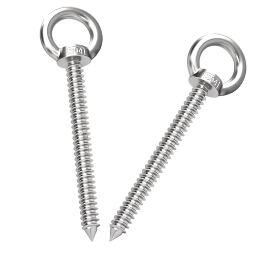 KIBBEH 5.6" Stainless Eye Hooks, M10 1000LBS for Hammock & Swing - color: 5.6-Inch M10