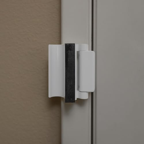 Prime-Line U 114702 New and Improved Door Reinforcement Lock with Integral Pull – Add Extra, High Security to Your Home and Prevent Unauthorized Entry – 3 in. Stop, Solid Brass, White (Single Pack) - color: White