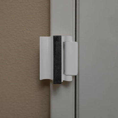 Prime-Line U 114702 New and Improved Door Reinforcement Lock with Integral Pull – Add Extra, High Security to Your Home and Prevent Unauthorized Entry – 3 in. Stop, Solid Brass, White (Single Pack) - color: White