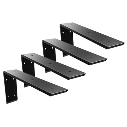Heavy Duty Metal Countertop Brackets 18 Inch L Shape Countertops Floating Shelf Brackets 0.4 Inch Thick Granite Countertops 18"x8"x2.5" for Quartz/Granite/Wood/Concrete/Laminate Countertops (4pack) - color: Black-4Pack, size: 18"x8"x2.5"