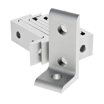 8020, 4176, 10 Series, Aluminum 3 Hole Inside Corner Bracket 90 Degree Angle Bracket for 80/20 T Slot Extruded Aluminum Extrusion (Clear Anodize, 10) - style: Clear Anodize