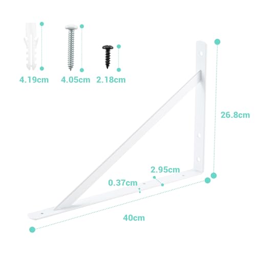 HOME MASTER HARDWARE 16x10 Inch Heavy Duty Shelf Brackets, White 6 Pack - color: White, size: 16 inch x 10 inch-6pcs