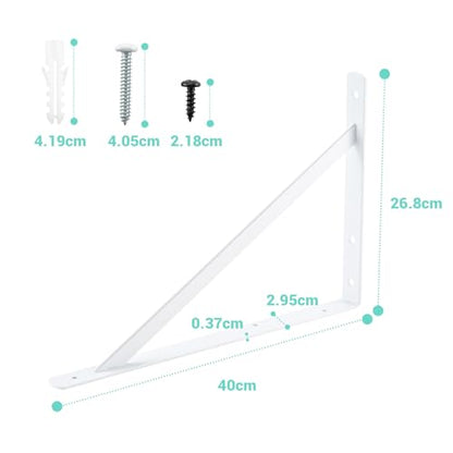 HOME MASTER HARDWARE 16x10 Inch Heavy Duty Shelf Brackets, White 6 Pack - color: White, size: 16 inch x 10 inch-6pcs