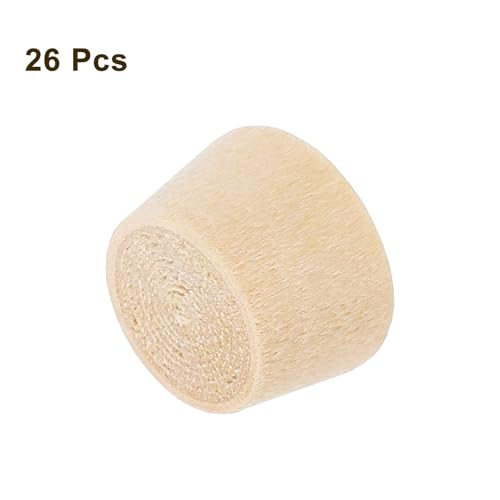 uxcell 26Pcs Wood Button Plugs, 10mm/0.39" Flat Head Hardwood Screw Hole Plug Wooden Caps Buttons Wood Plug for Furniture Woodworking Craft Decor (11.5mm x 10mm) - size: 11.5x10x8mm