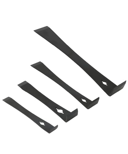 Bates- Flat Pry Bar Scraper, 4 Pack, 5-1/2", 7-1/4", 9-1/2" and 12", Black, Trim Puller Tool for Baseboard - size: 5.5", 7.25", 9.5", 12"