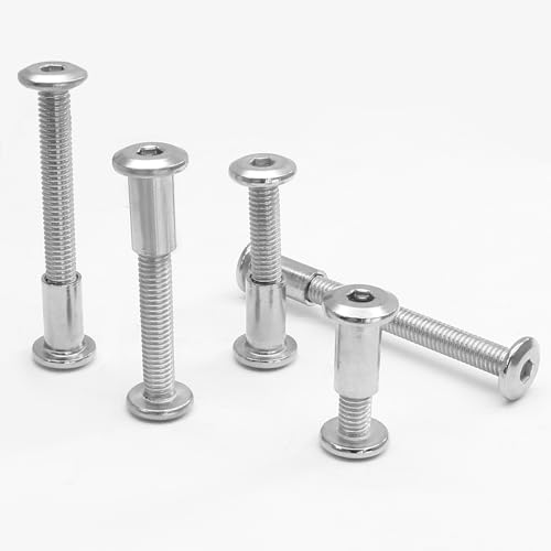 M6 Hex Drive Socket Cap Bolt Kit, Silver, 30 Sets - color: Silver, size: M6x16/25/35/45/55mm