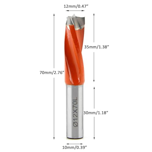 12mm Diameter Carbide 3 Flute Drills Brad Point Boring Bit, 12mm Dia × 70mm Long × 10mm Shank Left Hand - size: D 12mm (15/32"), style: Left Hand Rotation