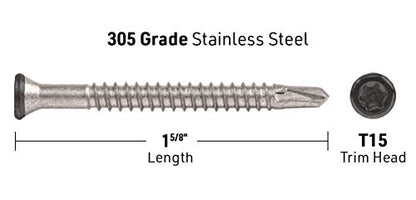 DeckWise #7x1-5/8 Metal Joist SS Deck Screws, Black, 100 Sq Ft (350ct)