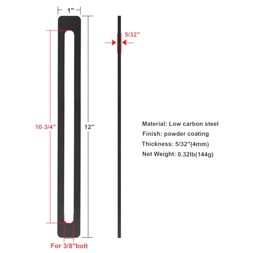 8 Pack 12" x 1" Slotted Mending Plates - size: 12" x 1"