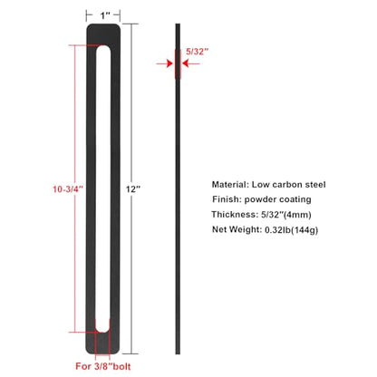 8 Pack 12" x 1" Slotted Mending Plates - size: 12" x 1"