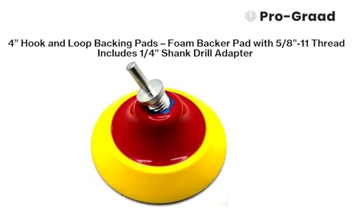 2 Pack 4" Premium Hook & Loop Backing, Foam Backer Pad, 5/8-11 - style: 4"