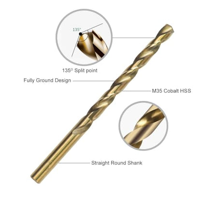 GMTOOLS 7/32" Cobalt Drill Bit Set, 13Pcs M35 High Speed Steel Jobber Length Drill Bit Kit - style: M35-7/32-13PCS