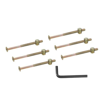 PATIKIL Bunk Bed Bolts and Nuts Kit M6x90mm Furniture Bolts Hex Drive 6Set - size: M6x90mm