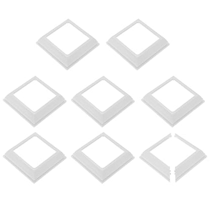 uxcell 8Pcs Post Skirt, 4"x4" Plastic Deck Post Base Cover Split Style Sleeves Porch Column Wraps for Fence Stair Handrail Railing Porch, White