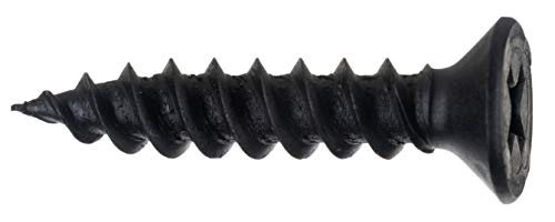 Hard-to-Find Fastener Phillips Flat Twinfast Wood Screws, Black Phosphate, Durable & Secure Indoor Wood Screws for Cabinets, Home Improvement, DIY, Construction, Interior Renovations, #10 x 1" - size: #10 x 1" Pack of 100