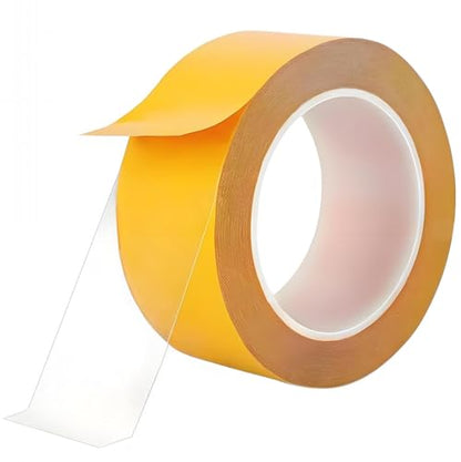 Ultra-Thin Clear Double Sided Tape Heavy Duty 2-Inch x 50 Feet Two Sides Strong Stick Mounting Adhesive Tape for Arts & Crafts, Fix Carpet, Women Clothes, Woodworking, Anti Cat Scratch, Sewing Project - size: 2 inch x 50 feet