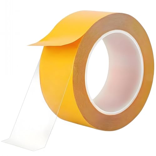 Ultra-Thin Clear Double Sided Tape Heavy Duty 2-Inch x 50 Feet Two Sides Strong Stick Mounting Adhesive Tape for Arts & Crafts, Fix Carpet, Women Clothes, Woodworking, Anti Cat Scratch, Sewing Project - size: 2 inch x 50 feet