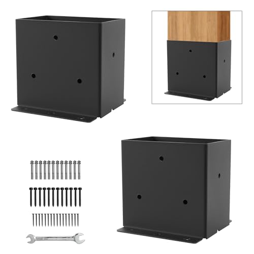 4"X6" Post Base 2 Pcs,Post Brackets (Inner Size 3.5"x5.5") 2mm Thick - size: 4X6 2PCS