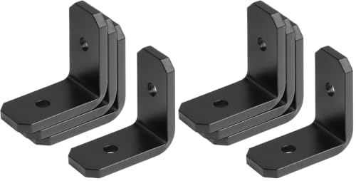 4 PCS 2" x 1" Heavy Duty L Angle Bracket, Black Rafter Clip, 6 Gauge (Pack of 2) - size: 2" x 2" x 1" (Pack of 2)