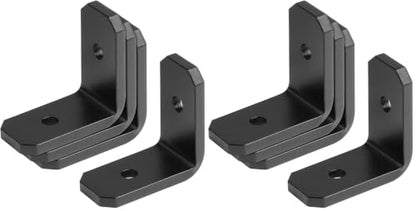 4 PCS 2" x 1" Heavy Duty L Angle Bracket, Black Rafter Clip, 6 Gauge (Pack of 2) - size: 2" x 2" x 1" (Pack of 2)